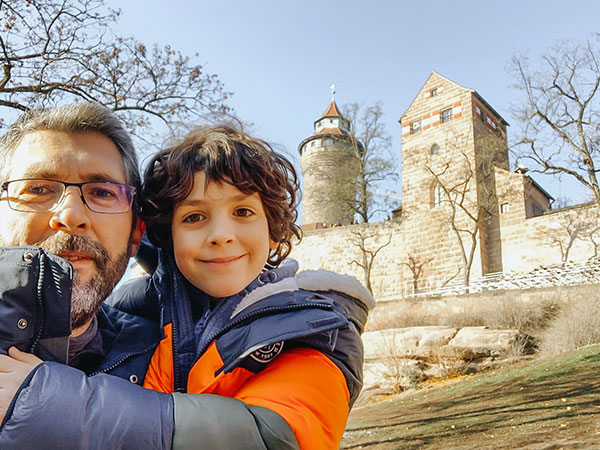 papà e bambino castello di Norimnberga